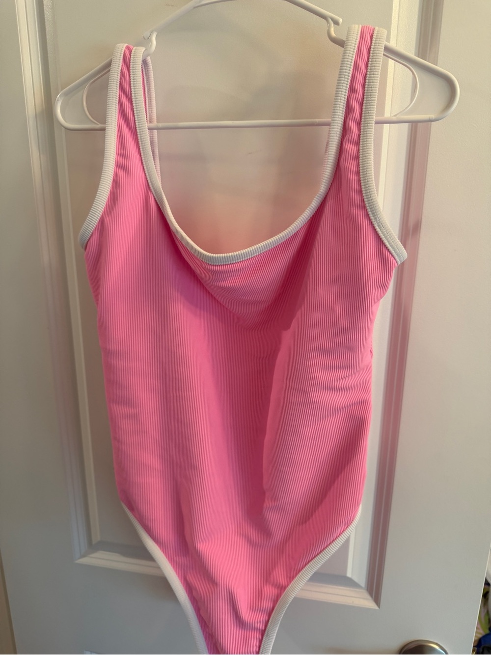 LainSnow Pink Ribbed One-Piece Swimsuit